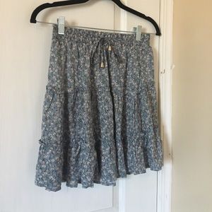 Floral ocean light  blue mini skirt cute